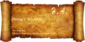 Hengl Aladár névjegykártya